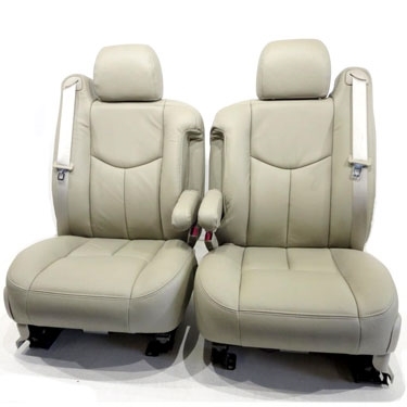 Gmc Sierra Crew Cab Katzkin Leather Seats 2003 2004 2005 2006 3 Passenger Front Seat Autoseatskins Com - 2004 Gmc Sierra 2500 Hd Seat Covers